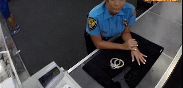  Busty police officer pawns her stuff and nailed to earn cash